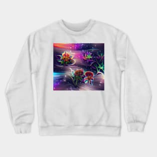 Psychedelic Space Flowers Crewneck Sweatshirt